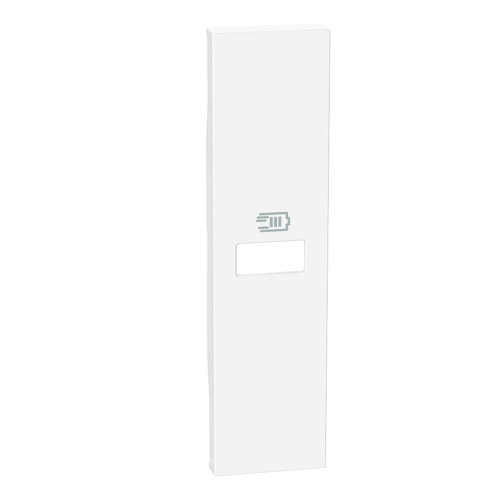 Cover Bticino Living Now for USB chargers, 1 module design, in white, compatible with K4191A and K4192C.