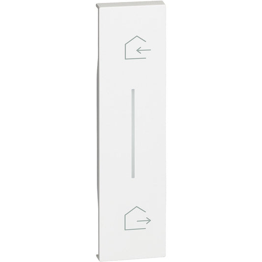 Bticino Living Now Back Cover with Entra & Esci symbol for wireless scenario command, white color, single module.