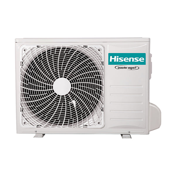 Hisense Dual Inverter 9+9 air conditioning unit, energy-efficient outdoor compressor for cooling and heating.