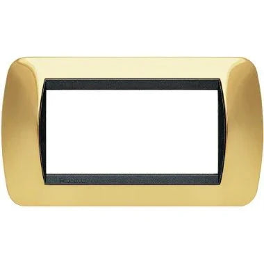 Placca 4 Posti Oro Satinato BTicino - Modello L4804OS - Design Elegante e Moderno