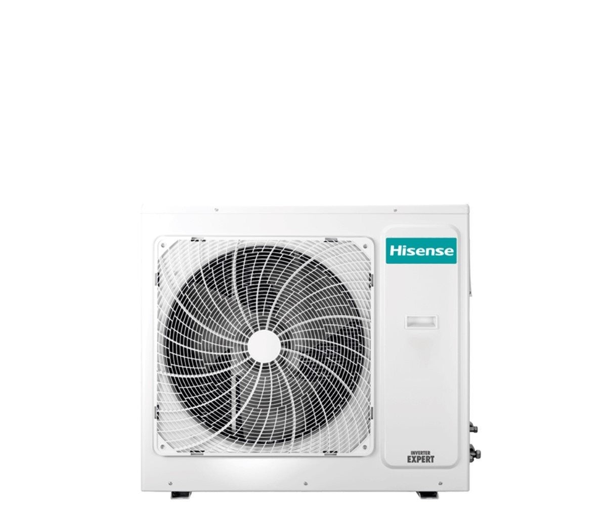 Hisense Trial Inverter outdoor unit for split system air conditioner, model 3AMW52U4RJA with white casing.