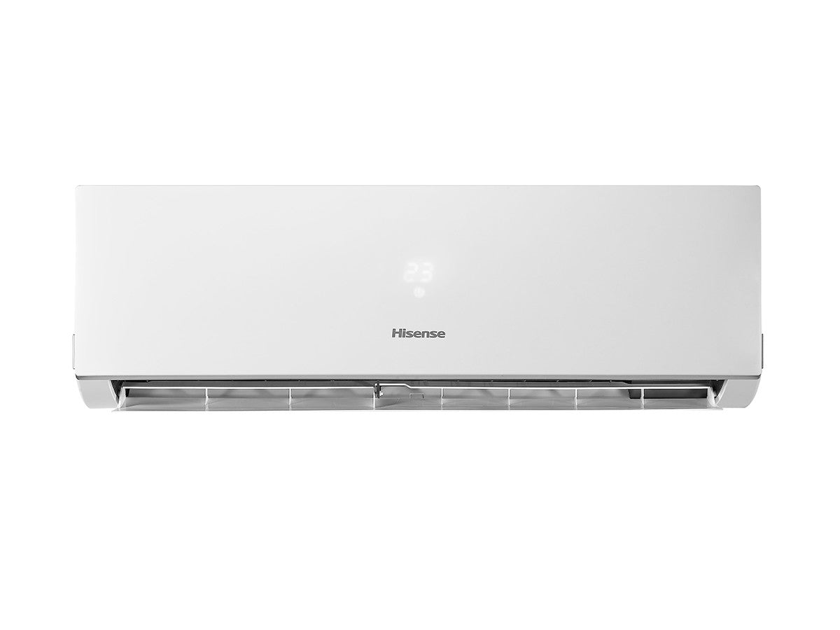 Hisense New Comfort Wi-Fi Inverter air conditioner unit, 9000 BTU sleek design, energy-efficient cooling.
