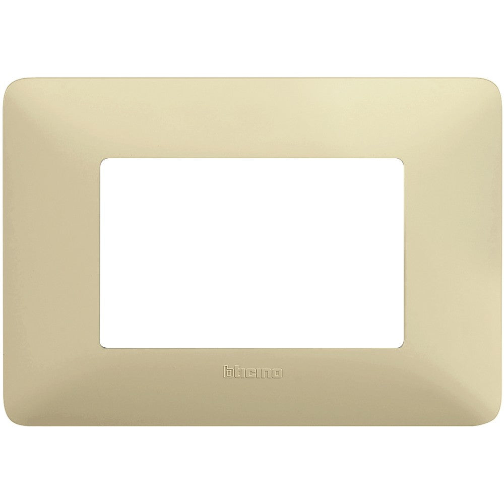 BTicino Matix 3-moduli frame in corda color, technopolymer, 84mm height, 120mm width.
