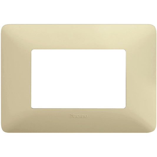 BTicino Matix 3-moduli frame in corda color, technopolymer, 84mm height, 120mm width.