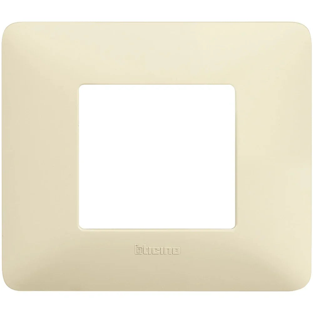 Placca BTicino Matix 2 Moduli Avorio AM4802BAV - Design Elegante, Tecnopolimero Resistente, Misure Compatibili