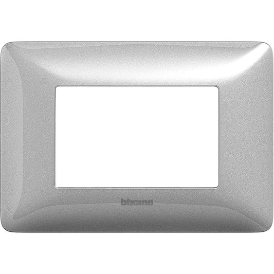 BTicino Matix Placca 3 Posti silver 503SA support, dimensions 84mm x 120mm, sleek silver design for modern interiors.