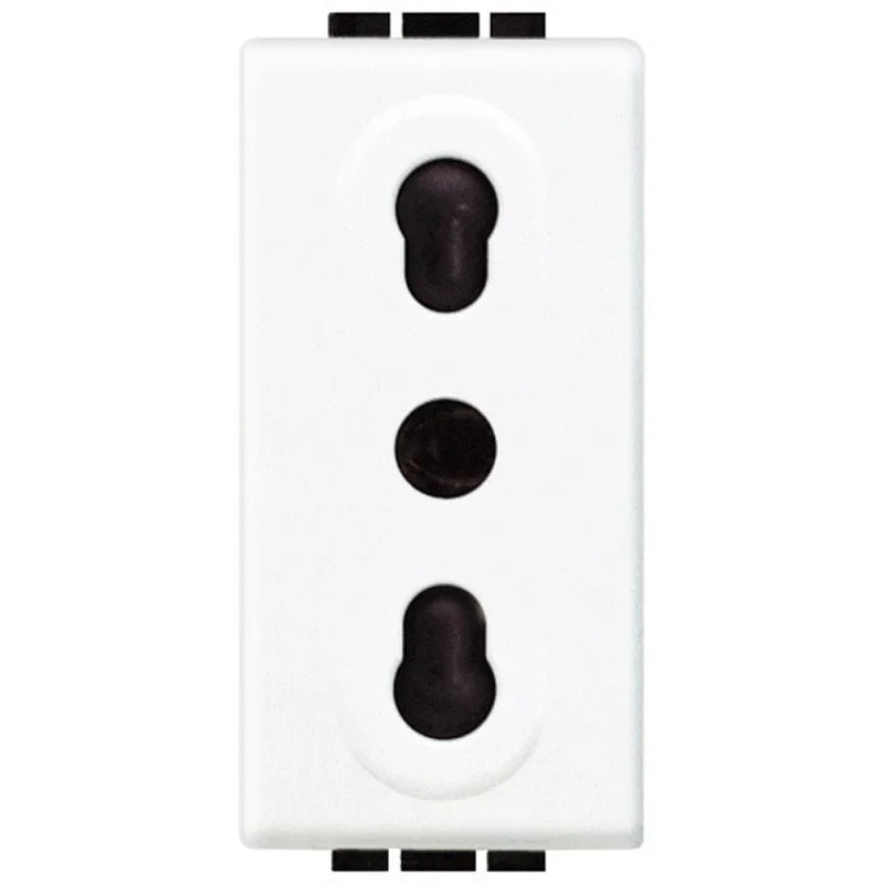 Presa Elettrica Bipasso Bticino Livinglight N4180 - 10A-16A, 250Vac, 2P+T, Bianco, Design Moderno