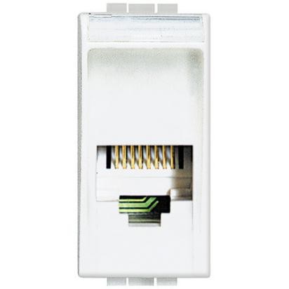 Bticino Livinglight RJ11 telephone socket N4258/11N, designed for modern phone plugs, perfect for home use.