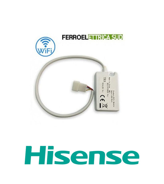 Modulo WiFi AEH-W4G2 for Hisense air conditioning unit, illustrating wireless connectivity features.