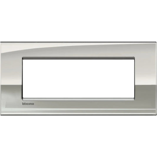 Placca 7P Palladio - BTicino Living Light LNC4807PL - Design Elegante e Moderno, Compatibile 7 Moduli