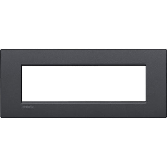 Living Light Placca 7P Antracite - Metal frame for air modules, 208mm width, 86mm height, BTicino series.