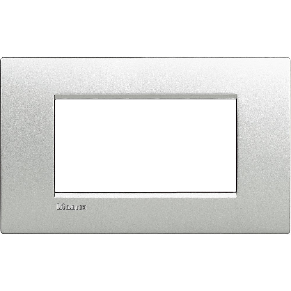 Living Light Placca 4P Tech - LNC4804TE, metal module insert for BTicino Livinglight Air, dimensions 86mm x 142mm.