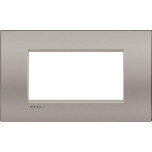 Living Light Placca 4P Sabbia BTicino 4-module metal frame 86mm x 142mm for Livinglight Air series.