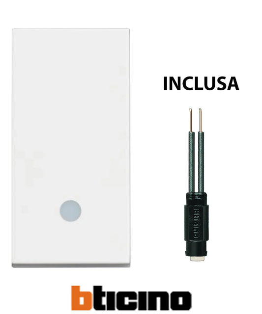 Pulsante Unipolare Illuminabile BTicino 10AX Bianco - LED, Facile Installazione, SKU: BTIC-10AX-WHITE