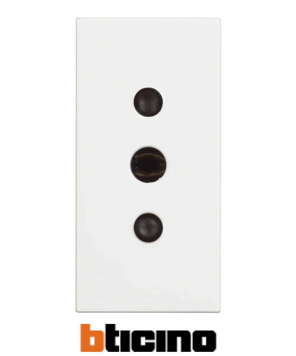 Presa Elettrica BTicino 2P+T 10AX 250V Colore Bianco - Sicura, Ergonomica, Facile da Installare