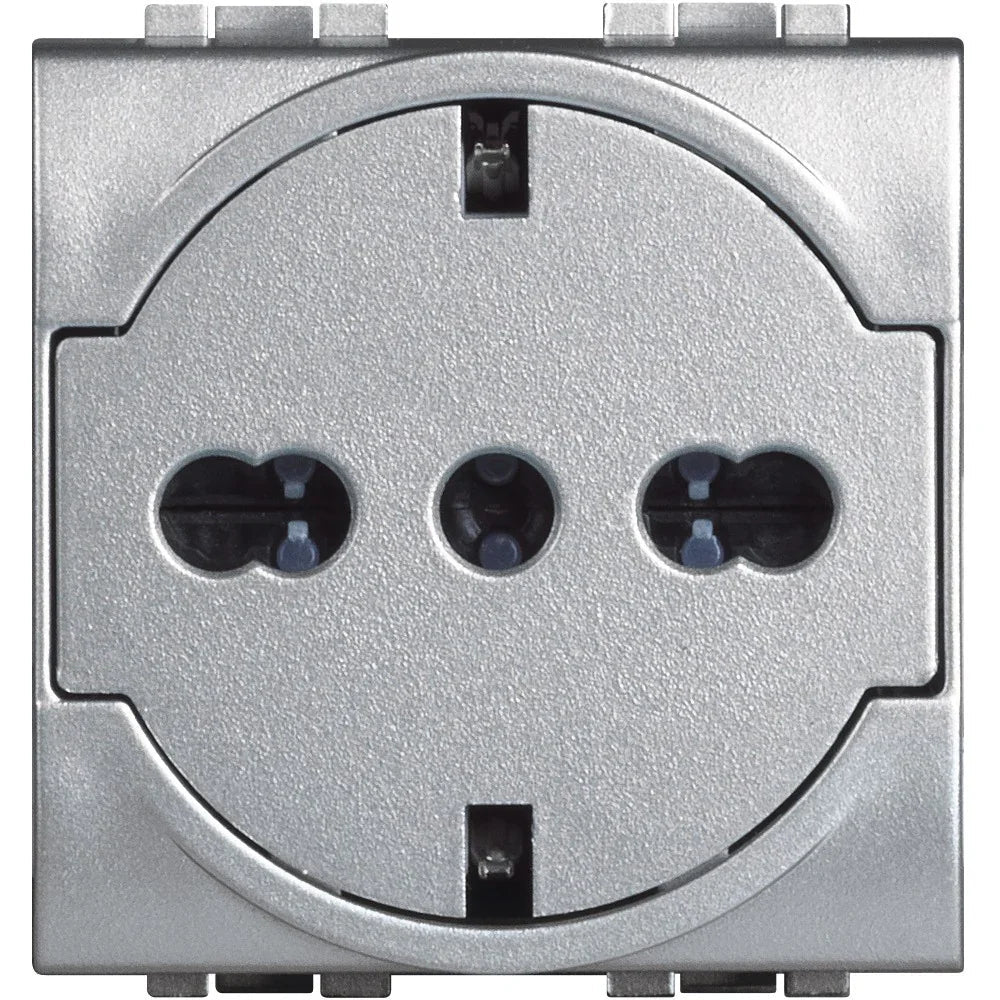 Bticino Livinglight NT414016F - Presa Schuko FLAT 2P+T 16A Silver (Tech)