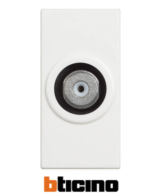 Connettore Coassiale TV Tipo F BTicino Bianco - Codice SKU BTI-CON-FTV-W, Installazione Facile, Qualità Segnale Ottimale