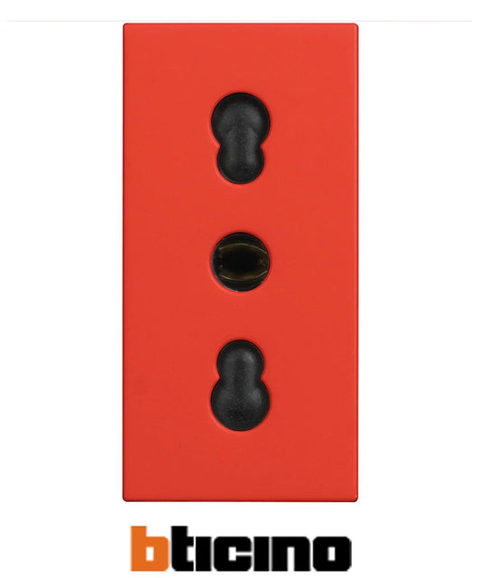 Presa Elettrica Bipasso BTicino 2P+T 10/16A Colore Rosso - Sicurezza e Design Elegante - SKU: [INSERIRE_SKU]