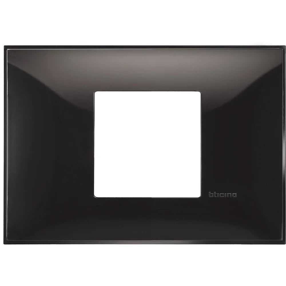 Placca BTicino 2 Moduli X 503 Colore Nero - Design Elegante e Funzionale, Facile Installazione