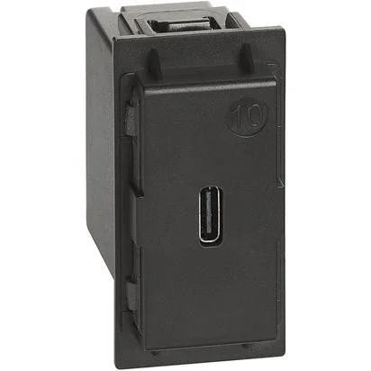Caricatore USB Tipo C BTicino Living Now K4286C1 - Ricarica Rapida 1.500 mA - Alimentazione Universale 110-230 V