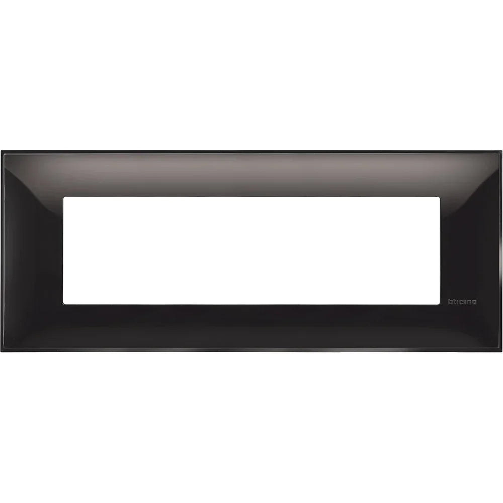 BTicino Placca 7 Moduli Colore Nero - Elegante, Facile Installazione, Materiale Alta Qualità