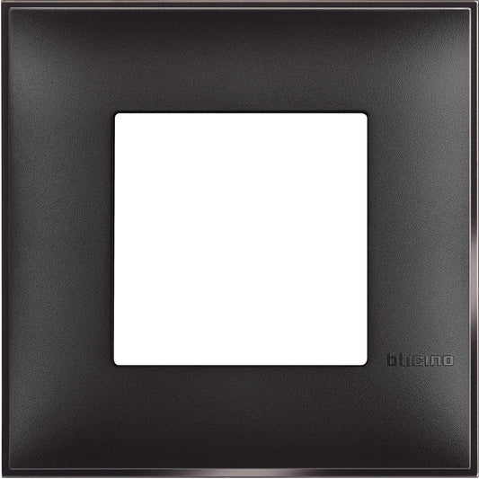 Placca BTicino 2 Moduli Nero Satinato - Design Elegante e Resistente - SKU 12345