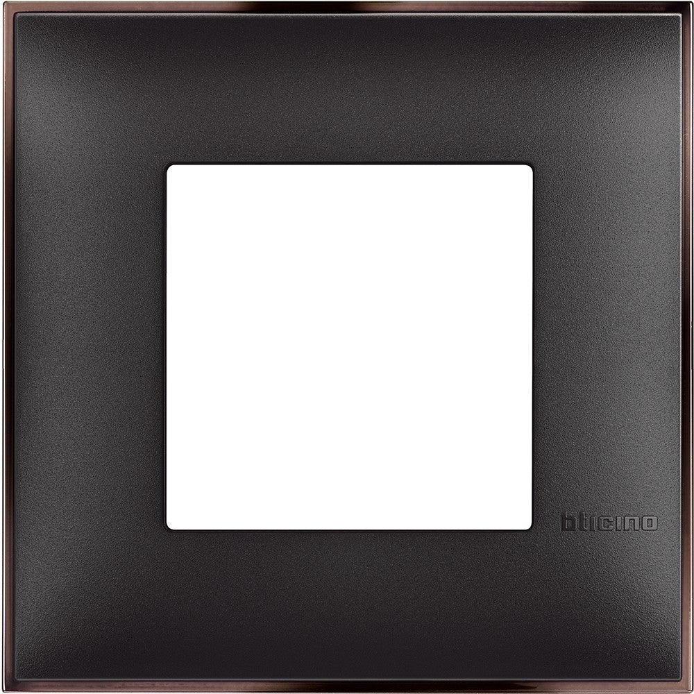 Placca BTicino 2 Moduli Colore Nickel Nero - Codice SKU BT-NK-2, Design Elegante e Funzionale