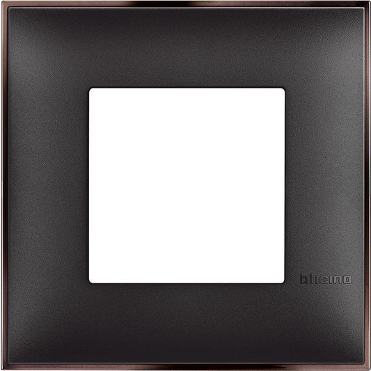 Placca BTicino 2 Moduli Colore Nickel Nero - Codice SKU BT-NK-2, Design Elegante e Funzionale
