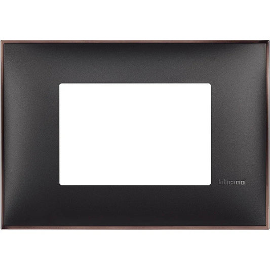 Placca BTicino 3 Moduli Nikel Nero - Design Elegante e Funzionale - SKU BTIC-NK-3M