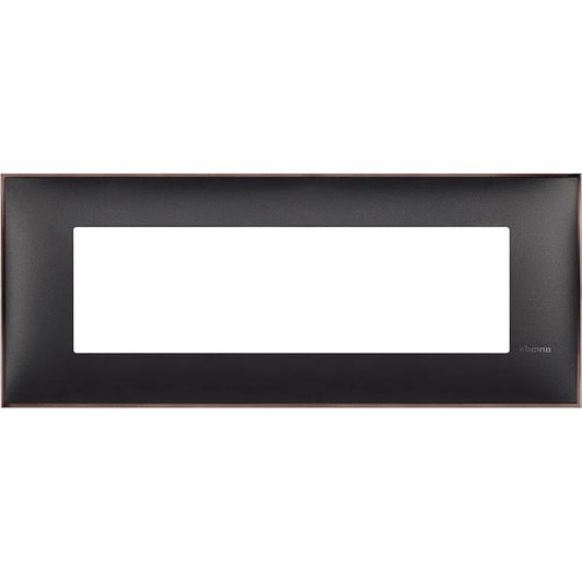 BTicino Placca 7 Moduli Nikel Nero - Design Elegante, Facile Installazione, SKU BTICINO-7MOD-NICKEL
