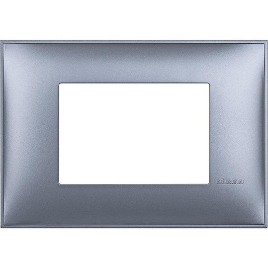 BTicino Placca 3 Moduli Blu Metal - Design Elegante, Facile Installazione, SKU BT3M-BLUMETAL