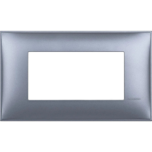 BTicino Placca 4 Moduli Blu Metal - Design Elegante, Facile Installazione, Resistente, SKU: [insert SKU]