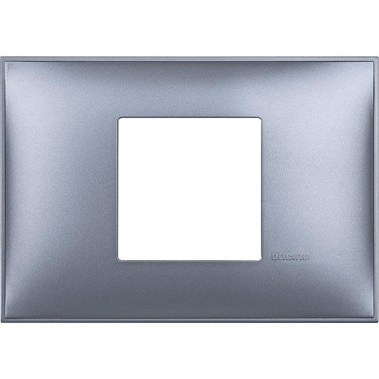 BTicino Placca 2 Moduli X 503 Blu Metal - Design Elegante e Resistente - SKU X503BLU