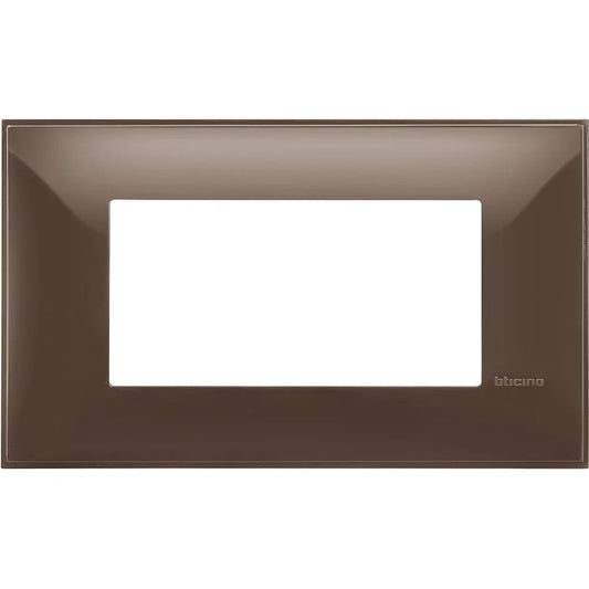 Placca BTicino 4 Moduli Colore Moka - Codice SKU BTIC0501MOKA - Design Elegante e Resistente