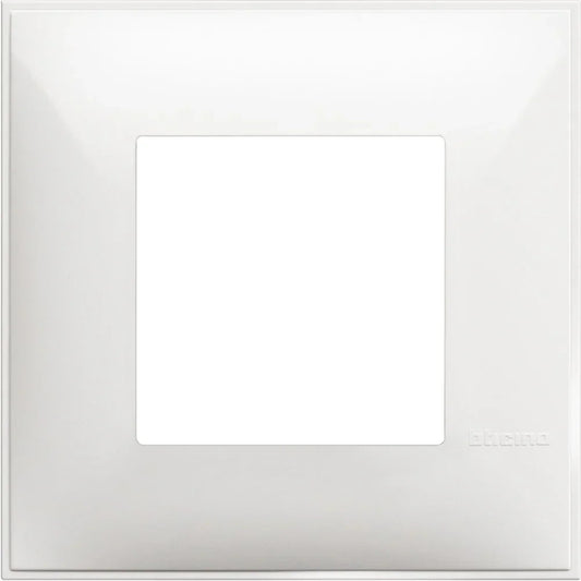 BTicino Placca 2 Moduli Bianco - Design Elegante, Alta Qualità, Facile Installazione
