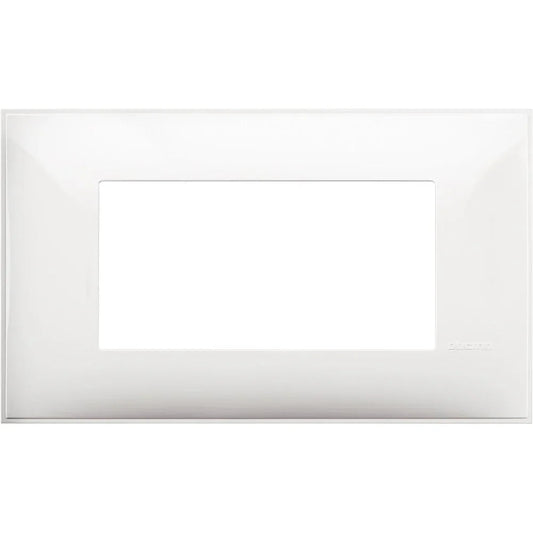 BTicino Placca 4 Moduli Bianco 86x144.5mm - Design Elegante e Facile Installazione