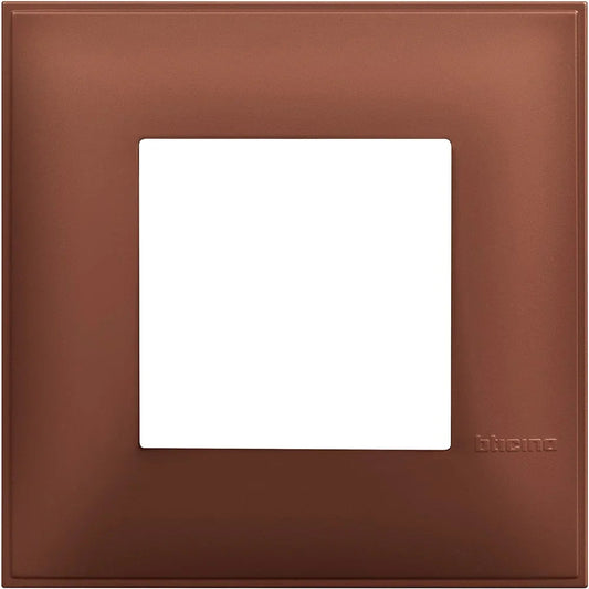BTicino Placca 2 Moduli Colore Siena Soft - Eleganza e Qualità, Facile Installazione