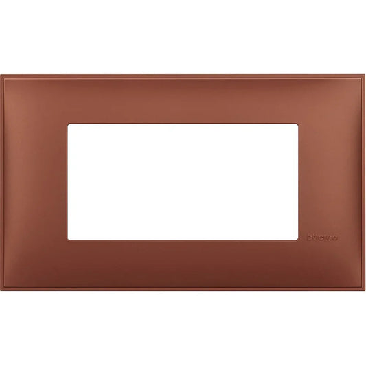 BTicino Placca 4 Moduli Colore Siena Soft - Design Elegante e Facile Installazione, 86x144.5 mm
