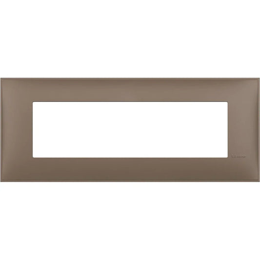 BTicino Placca 7 Moduli Colore Siena Soft, Design Elegante per Impianti Elettrici - 86x212 mm