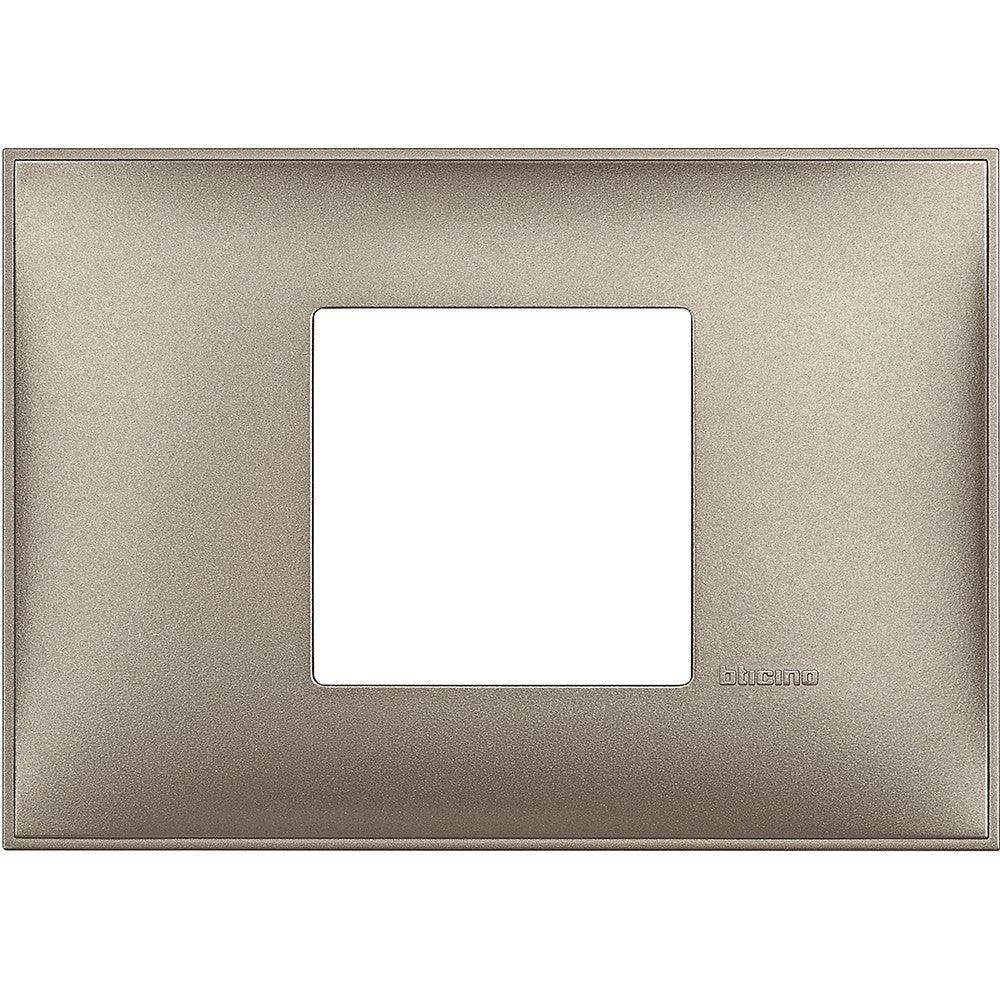 BTicino Placca 2 Moduli X 503 Titanio Metal - Design Elegante e Facile Installazione (SKU: X503-Titanium)