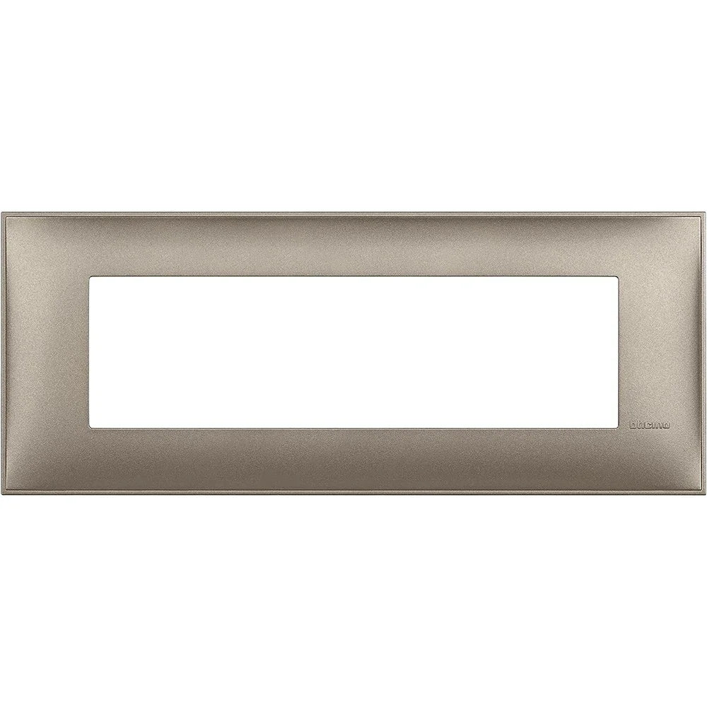 BTicino Placca 7 Moduli Titanium Metal, Design Elegante, Alta Qualità, 86x212 mm