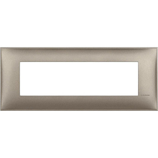 BTicino Placca 7 Moduli Titanium Metal, Design Elegante, Alta Qualità, 86x212 mm