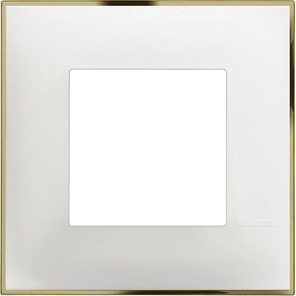 BTicino Placca 2 Moduli SKU 12345 Bianco Oro | Design Elegante e Sofisticato con Materiali di Alta Qualità