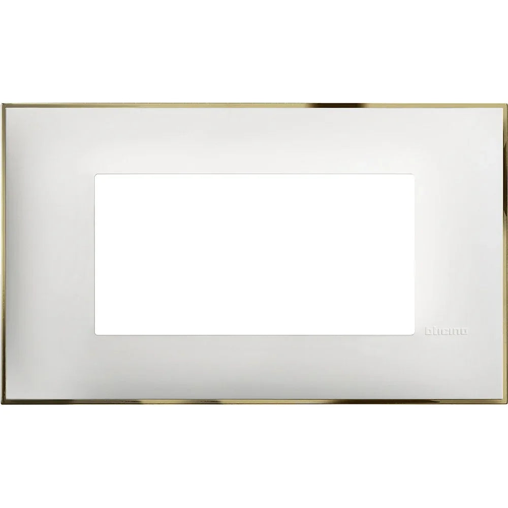 BTicino Placca 4 Moduli Bianco Oro Elegante - Design Moderno e Funzionale - SKU: [inserire codiceSKU]