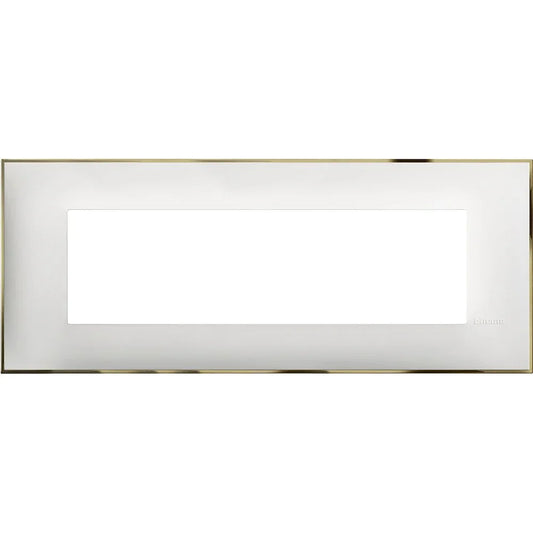 BTicino Placca 7 Moduli Bianco Cromo - Design Moderno, Finitura Resistente e Facile da Installare
