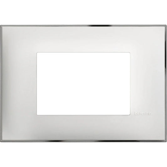 Placca BTicino 3 Moduli Bianco e Cromo, Elegante e Funzionale - SKU BT-3M-BC