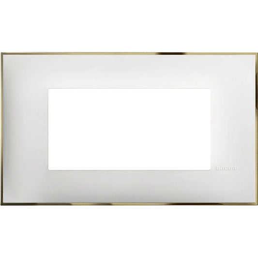 Placca BTicino 4 Moduli Colore Bianco Cromo - SKU 123456789, Design Elegante e Compatibile