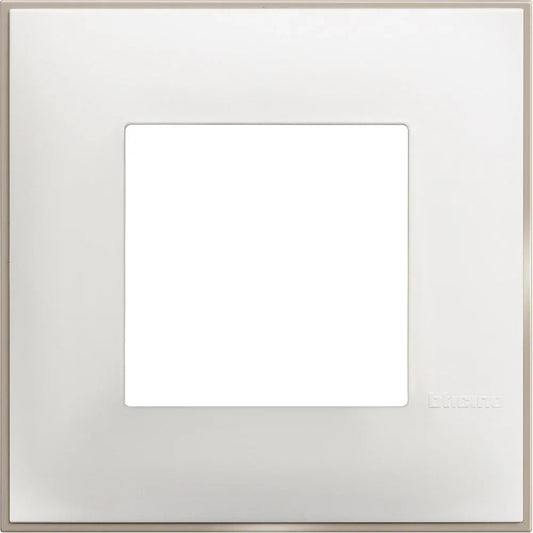 BTicino Placca 2 Moduli Bianco Satinato 86x86mm - Elegante e Funzionale per Installazioni Elettriche