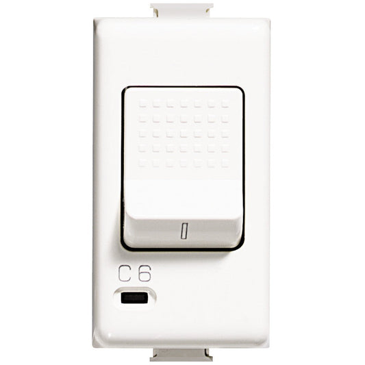 Bticino Matix 16A bipolar magnetic circuit breaker, white, 230V with 3000A interrupt capacity.