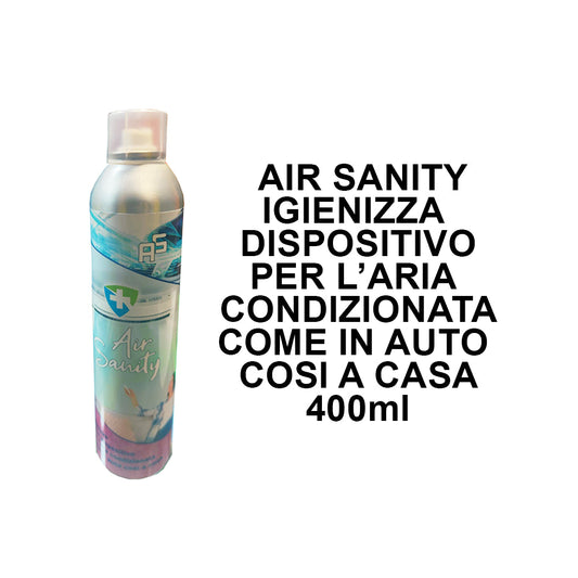 Air Sanity 400ml sanitizing spray for air conditioning systems in cars and homes.